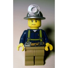 cty311 Miner - Shirt with Harness and Wrench, Dark Tan Legs, Mining Helmet, Sweat Drops 